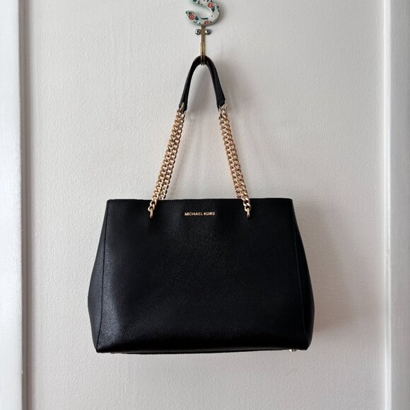 Michael Kors Ellis Leather Shoulder Tote - Picture 3 of 14